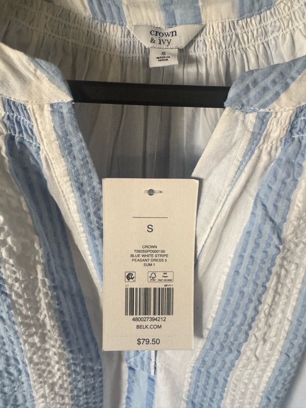 Crown and Ivy Blue and White Striped Dress - Picture 3 of 5